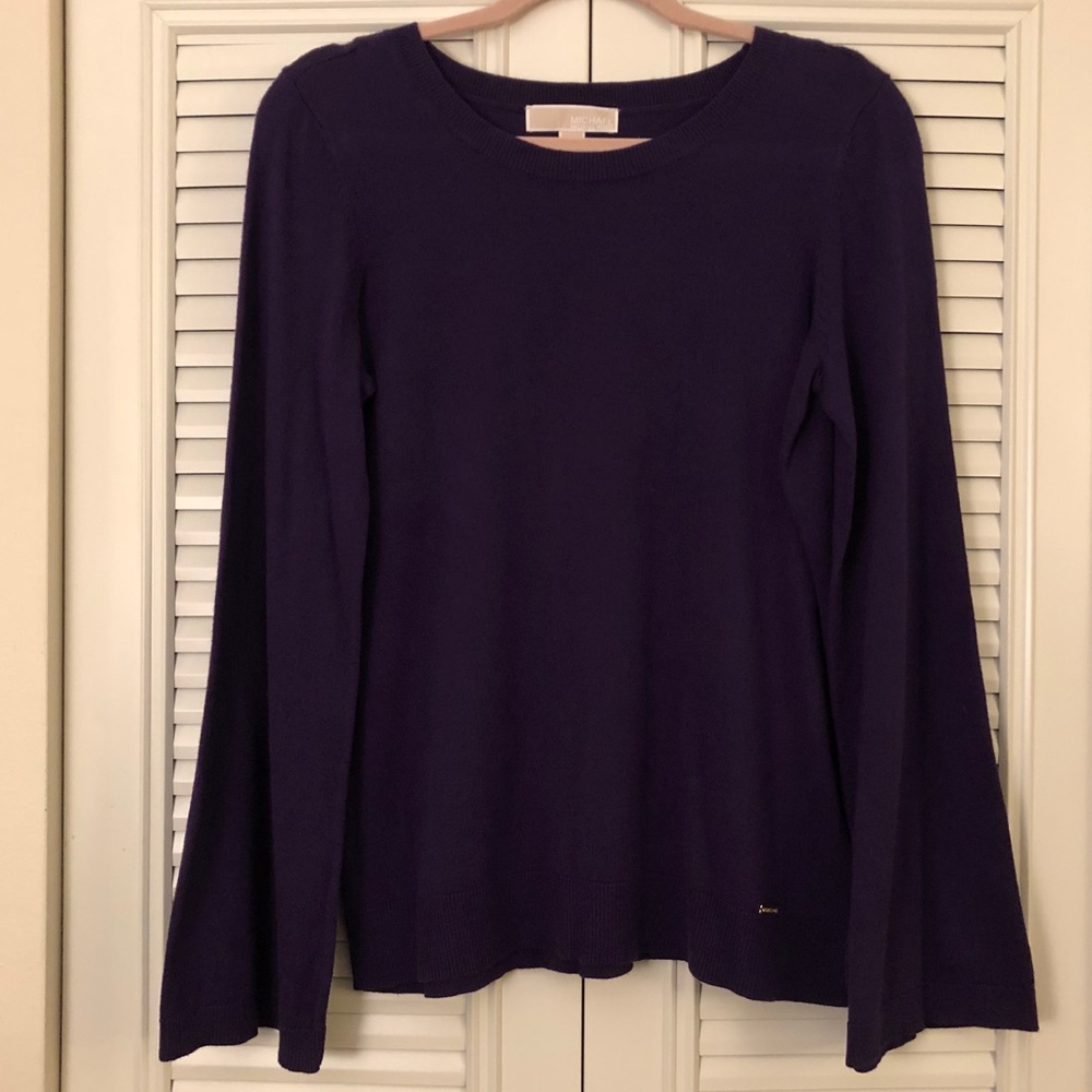 NWOT Michael Kors Bell-sleeve purple sweater
